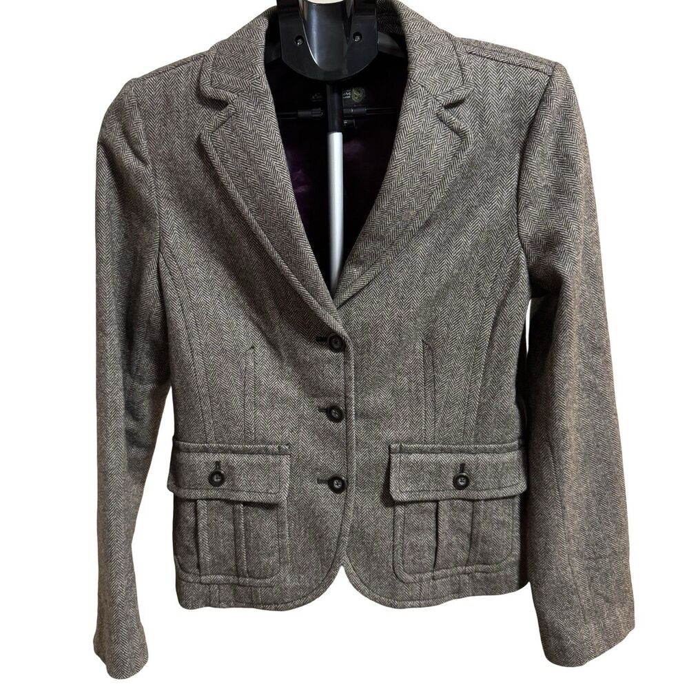 Eddie Bauer Women’s Peacoat Wool Jacket Brown Purple Size 10
